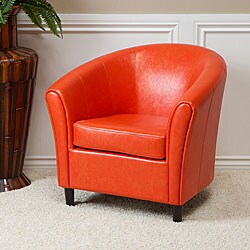 Christopher Knight Home Napoli Orange Bonded Leather Club Chair