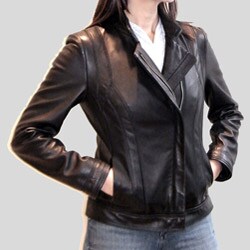 Izod Women's Plus Size Princess Seam Leather Jacket