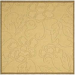 Indoor/ Outdoor Aruba Natural/ Brown Rug (7'10 Square)