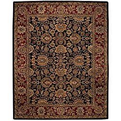 Hand-tufted Delhi Black Border Wool Rug (5' x 8')