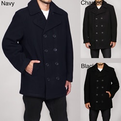 London Fog Men's Double-breasted Wool Blend Peacoat FINAL SALE