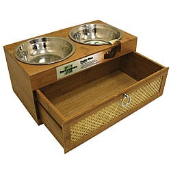 Bamboo Double Diner Dog Bowl Set