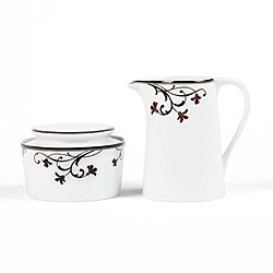 Mikasa Cocoa Blossom Covered Sugar and Creamer Set