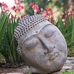 Stone 12-inch Buddha Face Statue (Indonesia)