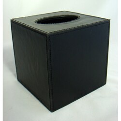 DMA Elements Black Faux Leather Tissue Box Covers (Case of 12)