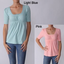 Illusion Junior's Tie-back Babydoll Half Sleeve Top