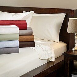 Egyptian Cotton 1000 tc Solid Luxury Sateen Sheet Set and Pillowcase Separates