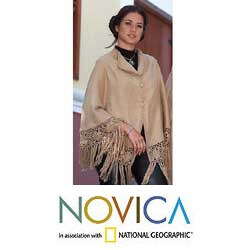'Flower of Peru' Alpaca Wool Short Poncho (Peru)