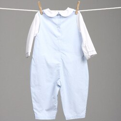 Petit  Baby Clothes on Petit Ami Infant Boy S Blue Coverall Set   Overstock Com