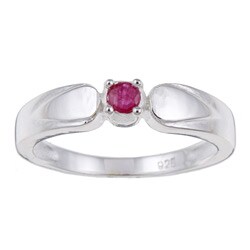 Sterling Silver Ruby Ring (Size 7)