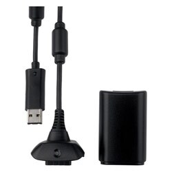 Xbox 360 - Play and Charge Kit - Battery and charger (Black) - By Microsoft