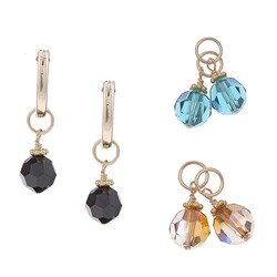 Charming Life 14k Goldfill Copper, Teal, Black Crystal Earrings