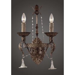 Indoor 2-light Pewter Wall Sconce