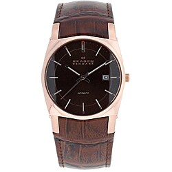 Skagen 759LRLDJ Men's Rose Goldplated Stainless Steel/ Leather Watch