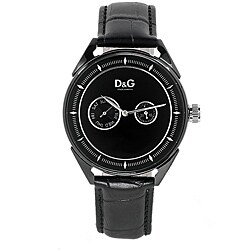 Dolce & Gabbana DW0420 Men's 'Jimmy Z' Stainless Steel/ Black Dial Watch