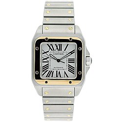 Cartier W20099C4 Men's Santos Galbee 18k Yellow Gold and Stainless Steel Watch