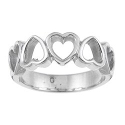 Stainless Steel Open Heart Design Ring