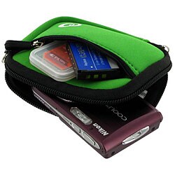 Green Neoprene Zippered Camera Sleeve