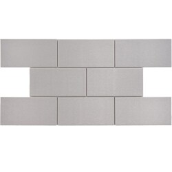 SomerTile 3x6-in Alloy Stainless Steel Over Porcelain Mosaic Tile (Case of 80)
