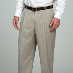 Austin Reed Men's Beige Pleated Gabardine Trousers