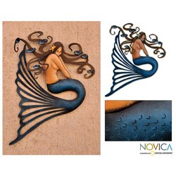 Steel 'Shy Mermaid' Wall Art (Mexico)