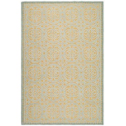 Handmade Cambridge Blue Wool Rug (4' x 6')