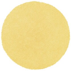 Hand-woven Yellow Chenille Rug (3' x 3')