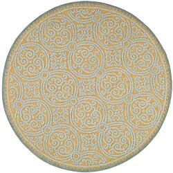 Handmade Cambridge Blue Wool Rug (8' Round)