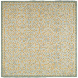 Handmade Cambridge Blue Wool Rug (8' Square)