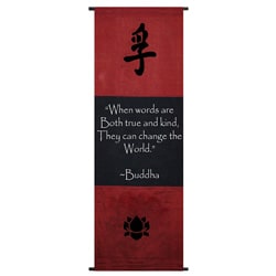 Cotton Truth Symbol and Buddha Quote Scroll (Indonesia)