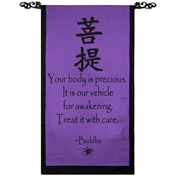 Cotton Awakening Symbol and Buddha Quote Scroll (Indonesia)