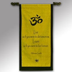 Cotton Om Symbol and Mahatma Gandhi Quote Scroll (Indonesia)