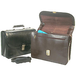 Bond Street Key-locking Flapover Leather Executive Case