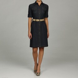 Tahari ASL Women's Denim Belted Shirtdress.