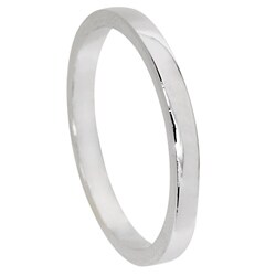 NEXTE Jewelry White Rhodium Overlay Contoured Fit Band (2 mm)