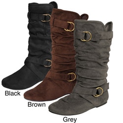 Glaze by Adi Women's Slouchy Ring Detail Microsuede Boots