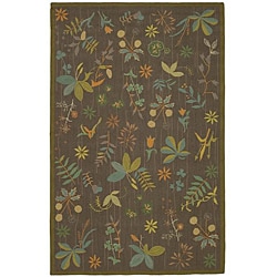 Martha Stewart Grove Twig Olive Green Wool Rug (7'9 x 9'9)