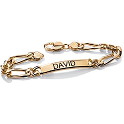 Neno Buscotti 18k Yellow Gold over Sterling Silver Men's 8.5-inch ID Bracelet