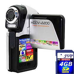 SVP HDDV2200 5MP Silver Digital Camcorder with 4GB SDHC Memory Card 