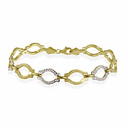Mondevio 10k Two-tone Gold Circle Link Bracelet