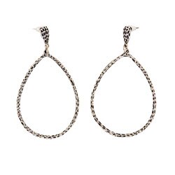 NEXTE Jewelry Antiqued-rhodium-finish Brass Hollow Teardrop Dangle Earrings