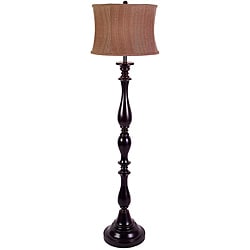 Wood Black Turned Floor Lamp