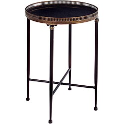 Argento Round Black Accent Table