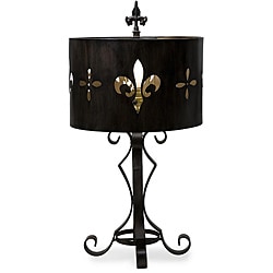Cast Iron Fleur-de-Lis Cutout Table Lamp