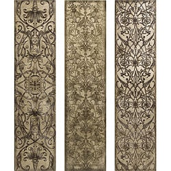Set of 3 Wood Venice DaVinci Filligree Wall Panels