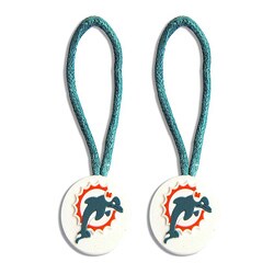 Miami Dolphins Zipper Pull Charm Luggage/ Pet ID Tags (Set of 2)