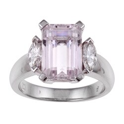 18k White Gold Kunzite and 1/3ct TDW Diamond Ring (H-I, SI1-SI2)