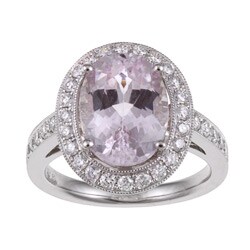 18k White Gold Kunzite and 5/8ct TDW Diamond Ring (G-H, SI1-SI2)