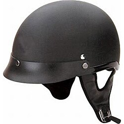 DOT Flat Matte Black Shorty Motorcycle Helmet