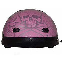 DOT Bone Yard Pink Shorty Motorcycle Helmet